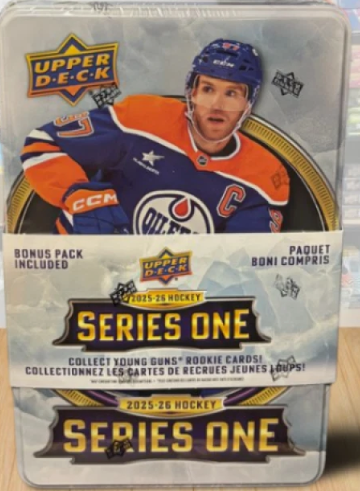 2025-26 UPPER DECK SERIES ONE HOCKEY TIN – BONUS PACK INCLUDED